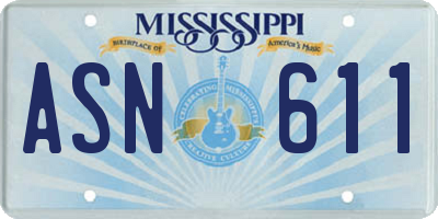 MS license plate ASN611