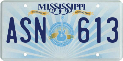 MS license plate ASN613