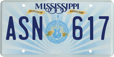 MS license plate ASN617