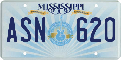MS license plate ASN620