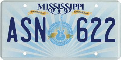 MS license plate ASN622