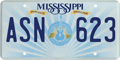 MS license plate ASN623