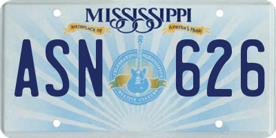 MS license plate ASN626