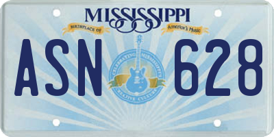 MS license plate ASN628
