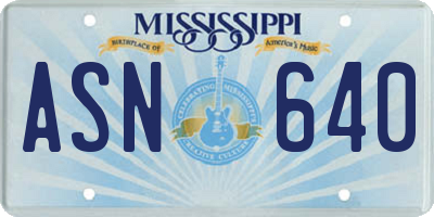 MS license plate ASN640