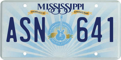MS license plate ASN641