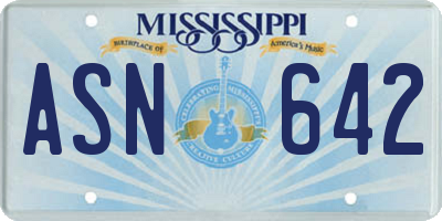 MS license plate ASN642