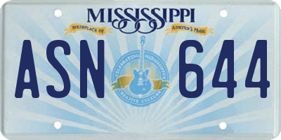 MS license plate ASN644