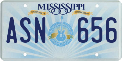 MS license plate ASN656