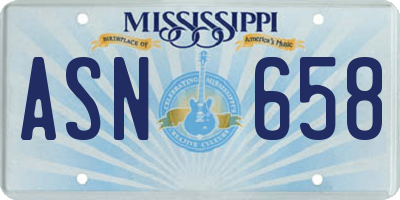 MS license plate ASN658