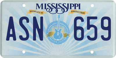 MS license plate ASN659