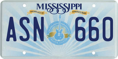 MS license plate ASN660