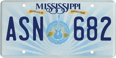 MS license plate ASN682
