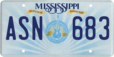 MS license plate ASN683