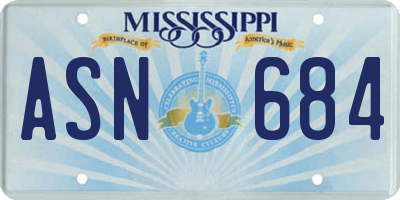 MS license plate ASN684
