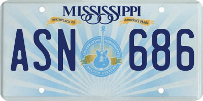 MS license plate ASN686