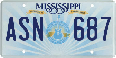 MS license plate ASN687