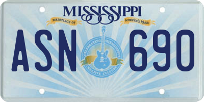 MS license plate ASN690