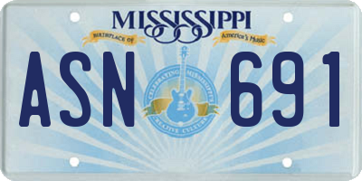 MS license plate ASN691