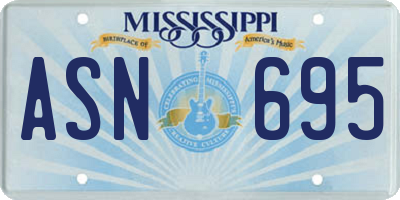 MS license plate ASN695