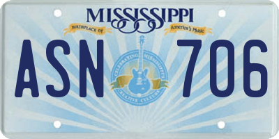 MS license plate ASN706