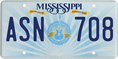 MS license plate ASN708