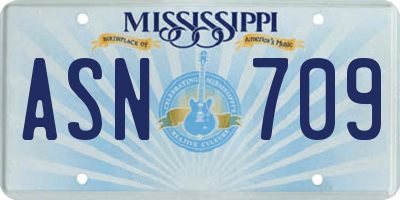 MS license plate ASN709