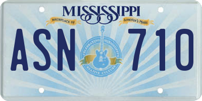 MS license plate ASN710