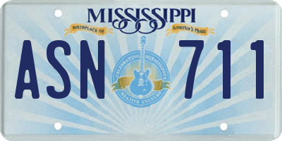 MS license plate ASN711