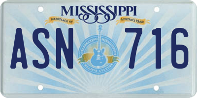 MS license plate ASN716