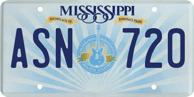 MS license plate ASN720