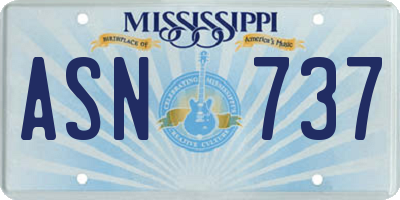 MS license plate ASN737