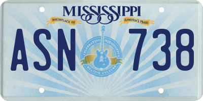 MS license plate ASN738