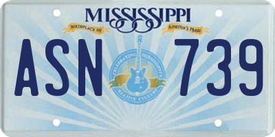 MS license plate ASN739