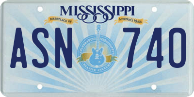 MS license plate ASN740