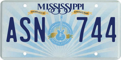 MS license plate ASN744