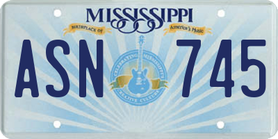 MS license plate ASN745