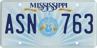 MS license plate ASN763