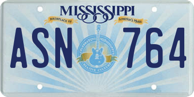 MS license plate ASN764