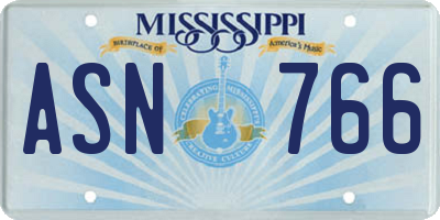 MS license plate ASN766
