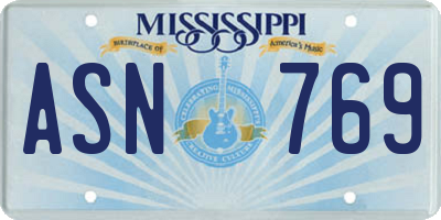 MS license plate ASN769