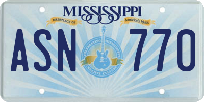 MS license plate ASN770