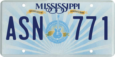 MS license plate ASN771
