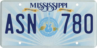 MS license plate ASN780