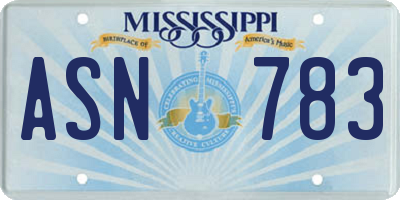 MS license plate ASN783
