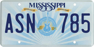 MS license plate ASN785