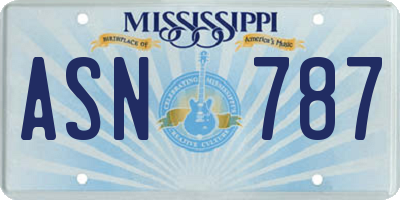 MS license plate ASN787