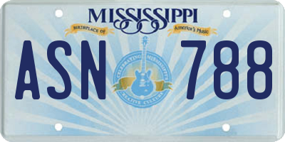 MS license plate ASN788