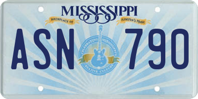 MS license plate ASN790