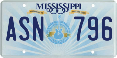 MS license plate ASN796
